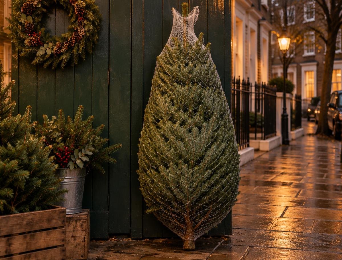 Nordmann Fir 3–4 ft (Gold Tag) on the stand